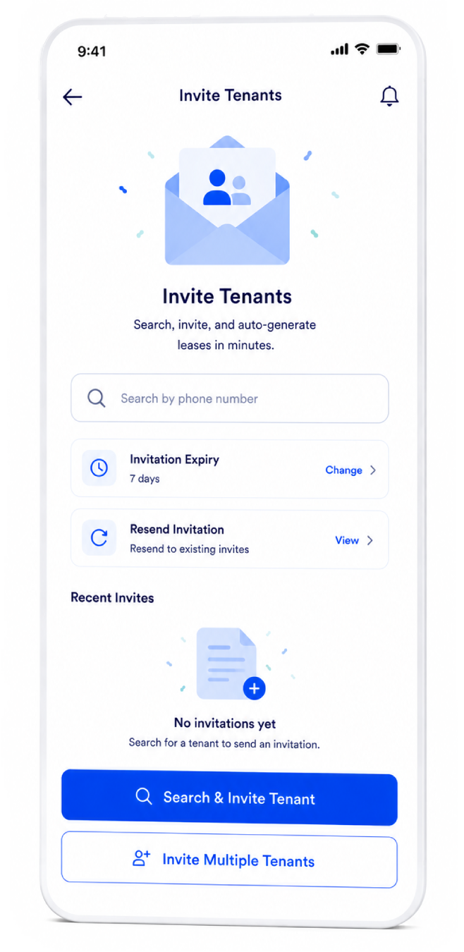 Invite Tenants & Auto-Generate Leases